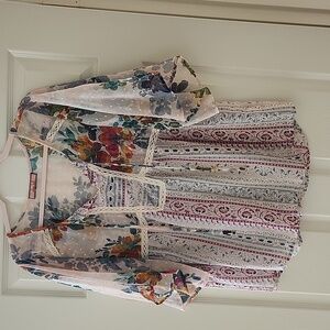 Floral and Striped Women's Top